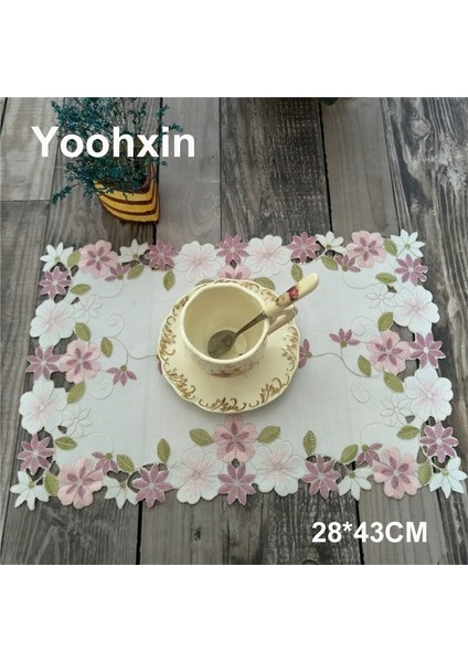 Gösterildiği Gibi Yuvarlak Oval 28X43 cm Modern Masa Yer Mat Ped Kumaş Nakış Fincan Kupa Kahve Çay Bardak Altlığı Peçete Içecek Coaster Noel Dekorasyon Akşam Yemeği Parti Mutfak (Yurt Dışından)