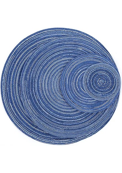 03 Yuvarlak Çap 38 cm 1 Adet Örgü Kaymaz Servis Altlığı Pamuk Yemek Masası Mat Kahve Sıcak Pedler Ev Için Isıya Dayanıklı Servis Altlığı Noel Düğün Dekor (Yurt Dışından)