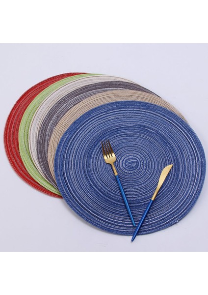 03 Yuvarlak Çap 38 cm 1 Adet Örgü Kaymaz Servis Altlığı Pamuk Yemek Masası Mat Kahve Sıcak Pedler Ev Için Isıya Dayanıklı Servis Altlığı Noel Düğün Dekor (Yurt Dışından)