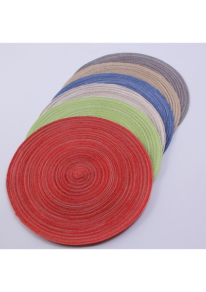 03 Yuvarlak Çap 38 cm 1 Adet Örgü Kaymaz Servis Altlığı Pamuk Yemek Masası Mat Kahve Sıcak Pedler Ev Için Isıya Dayanıklı Servis Altlığı Noel Düğün Dekor (Yurt Dışından)