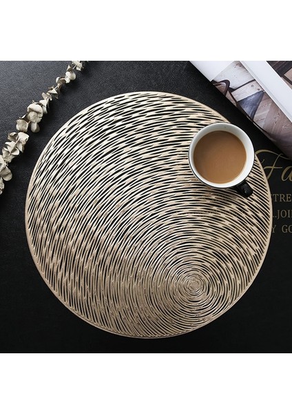 Yaprak Gümüş 2 Adet 6/4/2 Adet Yuvarlak Placemats Restoran Içi Boş Pvc Dekorasyon Yemek Mat Anti-Sıcak Yemek Masası Hattı Mat Biftek Tabağı Pedi (Yurt Dışından)