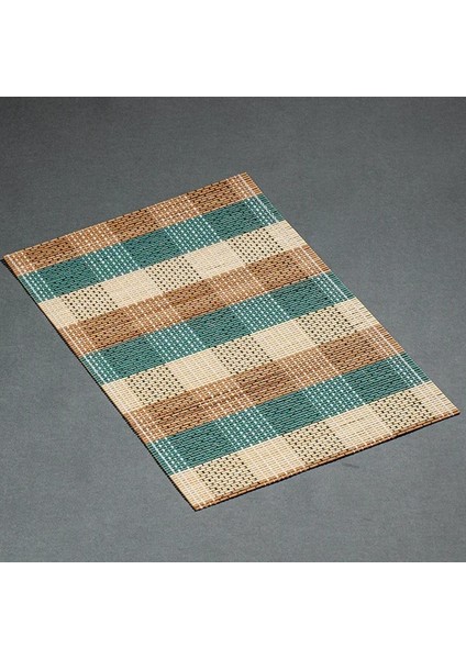 Damalı Mavi Şerit 45X30 cm Bambu Servis Altlığı Coaster Kuzey Avrupa Haşlanma Önleyici Su Geçirmez Ped Masa Mat Dekorasyon Çay Aksesuarları Ev Mutfak Mat (Yurt Dışından)