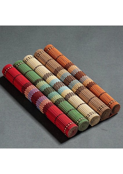 Damalı Mavi Şerit 45X30 cm Bambu Servis Altlığı Coaster Kuzey Avrupa Haşlanma Önleyici Su Geçirmez Ped Masa Mat Dekorasyon Çay Aksesuarları Ev Mutfak Mat (Yurt Dışından)
