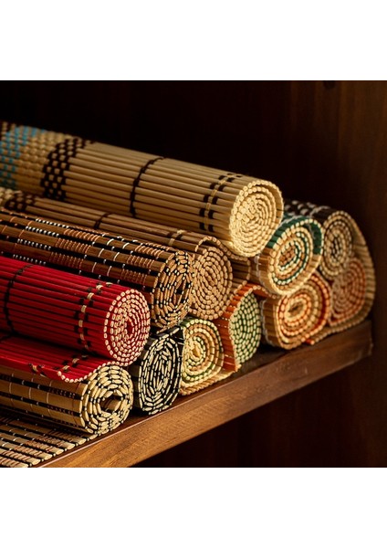 Damalı Mavi Şerit 45X30 cm Bambu Servis Altlığı Coaster Kuzey Avrupa Haşlanma Önleyici Su Geçirmez Ped Masa Mat Dekorasyon Çay Aksesuarları Ev Mutfak Mat (Yurt Dışından)