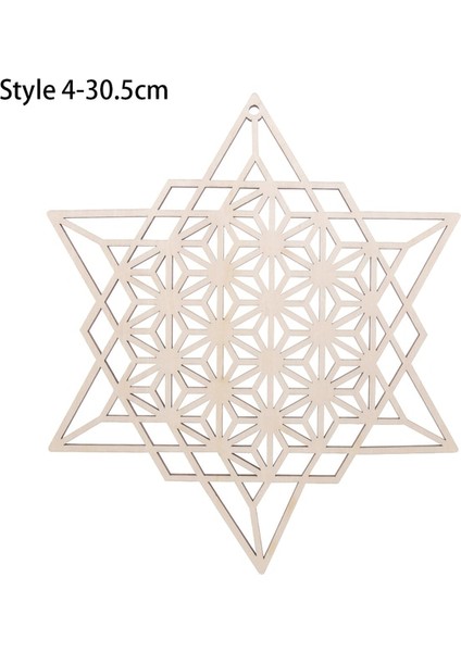 Stil 4-30.5 cm Günlük Renk Çakra Desen Yuvarlak Kenar Daireler Oyma Ahşap Stand Coaster Yaşam Çiçeği Yeniden Yükle Taş Mutfak Sıcak Ped Mat Dekor (Yurt Dışından)