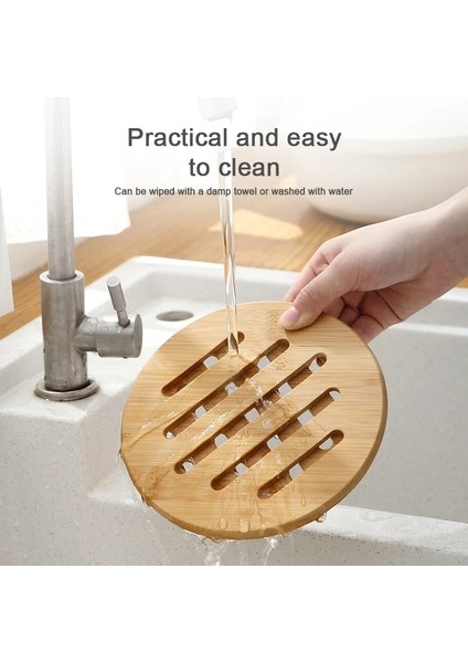 B2 Bambu Trivet Mat Seti Mutfak Ahşap Sıcak Pedler Trivet Sıcak Yemekler Için Isıya Dayanıklı Pedler/tencere/kase/çaydanlık/tencere Tutucular Anti-Sıcak (Yurt Dışından)