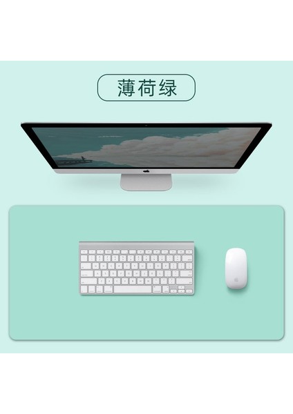 Yeşil 90X45 cm Büyük Boy Ofis Masası Koruyucu Mat Pu Deri Su Geçirmez Mouse Pad Masaüstü Klavye Masa Pedi Oyun Mousepad Pc Aksesuarları (Yurt Dışından)