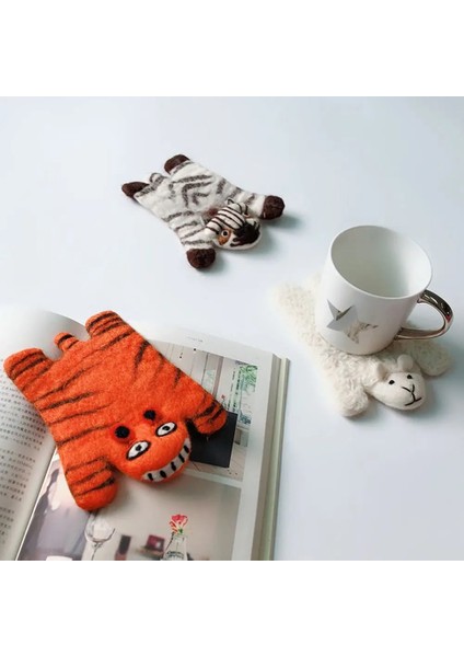 Pamuk Koyun Sevimli Karikatür Hayvan Yumuşak Yün Keçe Coaster Anti-Haşlanma Masa Mat Dekor Yalıtım Placemat Mutfak Aksesuarları Yılbaşı Hediyeleri (Yurt Dışından) indirimleri
