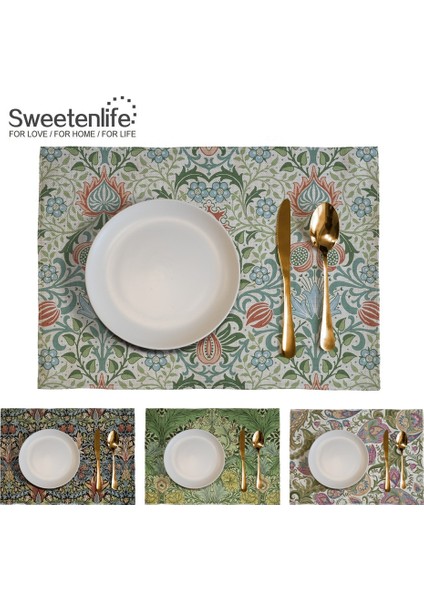 PM-147 46CMX33CM Retro Bitki Desenleri Masa Peçetesi Yalıtım Placemat Pamuk Keten Ped Masa Mat Mutfak Aksesuarları Dekorasyon Ev Ped Coaster (Yurt Dışından) fiyatları