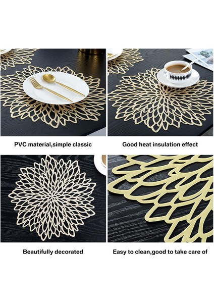 A Altın 8 Adet 10 cm 4/6/8 Adet Pvc Placemat Yemek Masası Için Içi Boş Ped Coaster Pedleri Masa Kase Paspaslar (Yurt Dışından)