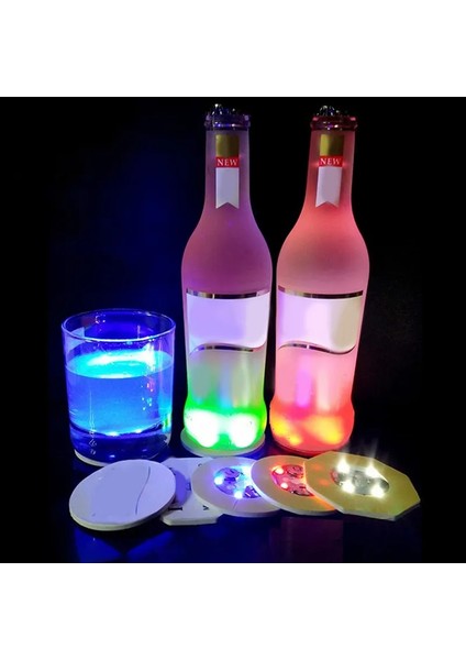 1 Adet Beyaz Bir Boyut Aydınlık Şişe Çıkartmalar Işıkları LED Coaster, Yanıp Sönen Atmosfer Işığı ile Bar Düğün Parti Kokteyl Bardak Vazo Dekor Lambaları (Yurt Dışından)