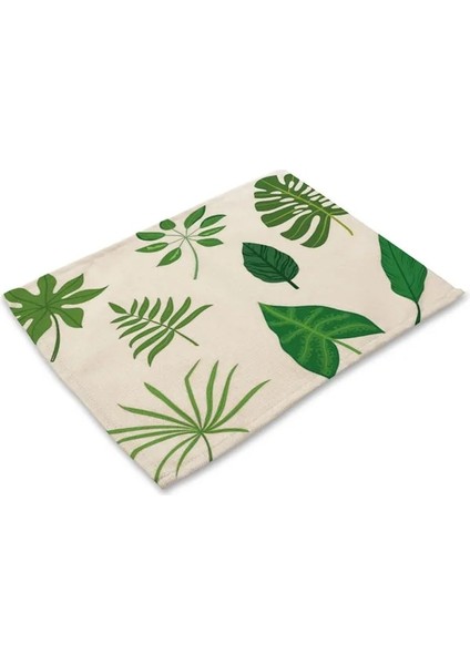 2CD-MP0026-11 1 Adet Tropikal Bitki Monstera Desen Placemat Coaster Yemek Masası Paspaslar Pamuk Keten Ped Kase Fincan Mat 42*32 cm Ev Dekor MP0013 (Yurt Dışından)