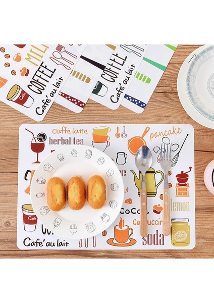 Mix Renkler 2 Adet-Paket 2/4 Adet Placemats Pvc Masa Mat Çocuk Sofra Karikatür Yemek Masası Disk Pedleri Bardak Napperon Plaka Bar Tapete De Lugar 40*28 cm (Yurt Dışından)