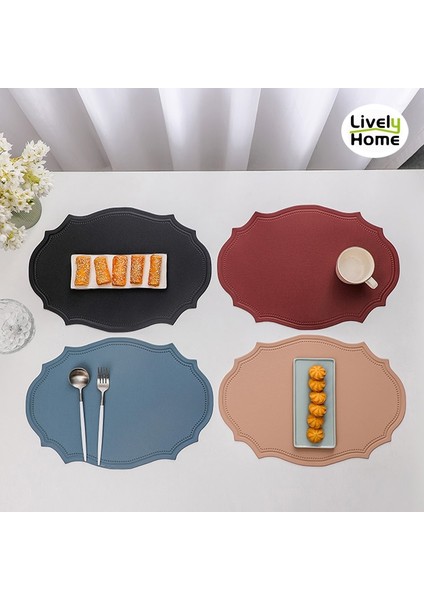 Oval Turuncu Resimde Gösterildiği Gibi Deri Servis Altlığı Yemek Masası Mat Altlık Bireysel Masa Örtüsü Bulaşık Fincan Tabak Sofra Pedi Modern Iskandinav Mutfak Aksesuarları (Yurt Dışından)