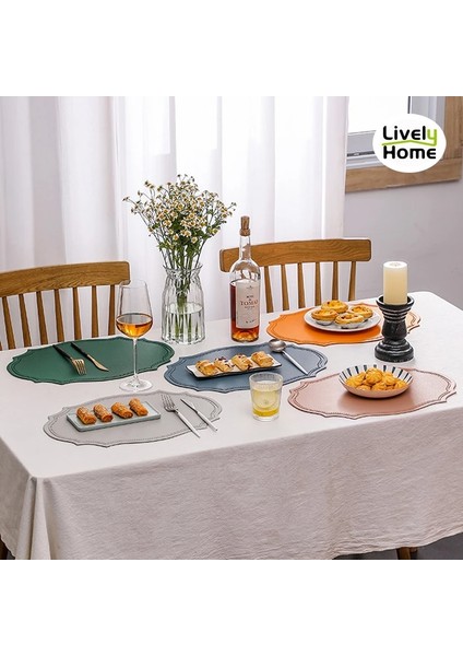 Oval Turuncu Resimde Gösterildiği Gibi Deri Servis Altlığı Yemek Masası Mat Altlık Bireysel Masa Örtüsü Bulaşık Fincan Tabak Sofra Pedi Modern Iskandinav Mutfak Aksesuarları (Yurt Dışından)