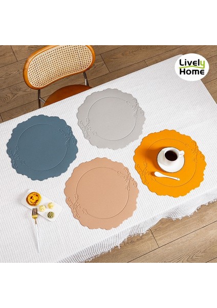 Oval Turuncu Resimde Gösterildiği Gibi Deri Servis Altlığı Yemek Masası Mat Altlık Bireysel Masa Örtüsü Bulaşık Fincan Tabak Sofra Pedi Modern Iskandinav Mutfak Aksesuarları (Yurt Dışından)