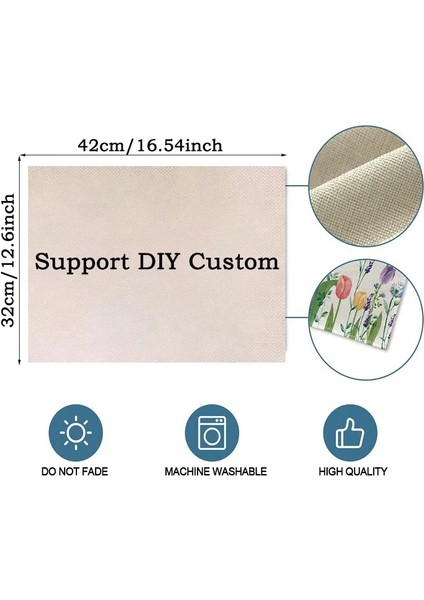 LM3730 32X42CM-KETEN Çiçek Mutfak Yemek Masası Mat Yapraklar Bitki Pamuk Keten Placemat Kase Fincan Renkli Çiçek Kahve Mat Yeşil Yaprak Yemek Paspasları (Yurt Dışından) fiyatları