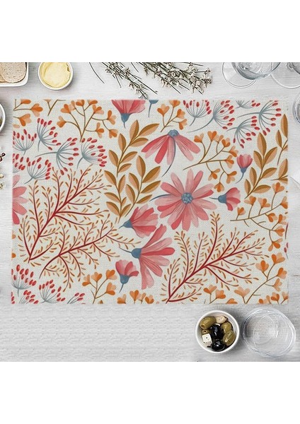 LM3730 32X42CM-KETEN Çiçek Mutfak Yemek Masası Mat Yapraklar Bitki Pamuk Keten Placemat Kase Fincan Renkli Çiçek Kahve Mat Yeşil Yaprak Yemek Paspasları (Yurt Dışından) fırsatları