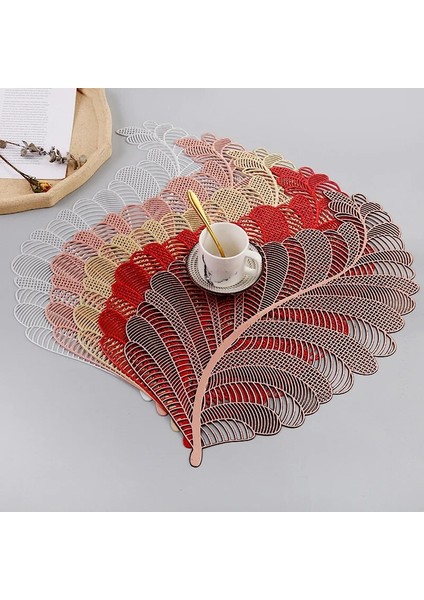 2CD-51054-002 Kırmızı Pvc Yaprak Içi Boş Iskandinav Kaymaz Mutfak Aksesuarları Placemat Coaster Yalıtım Pedi Bulaşık Sehpa Mat Peçeteler Ev Dekor (Yurt Dışından) fiyatları