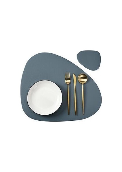 CD Mavi Kalp Pili ve Bardak Altlığı Inyahome Düzensiz Şekil Pu Deri Servis Altlığı Seti Yağa Dayanıklı Mutfak Masaları Için Su Geçirmez Bistro Masaları Barlar Kahve Dükkanları Oteller (Yurt Dışından)
