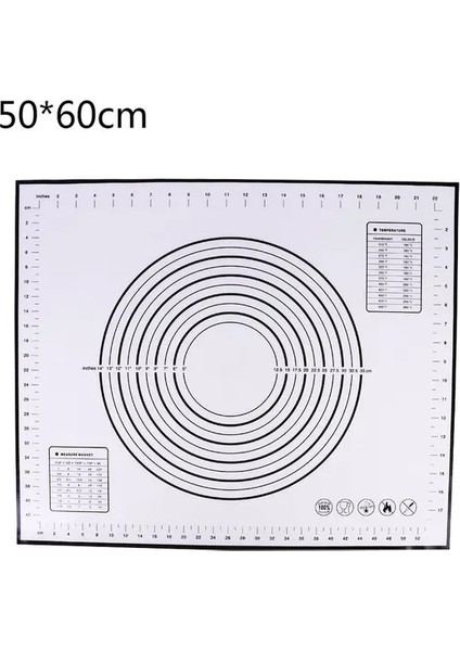 60X50 cm Siyah Kaymaz Silikon Pişirme Mat Isıya Dayanıklı Masa Mat Pad Yapışmaz Yoğurma Hamur Mat Pasta Fırın Tepsisi Pizza Hamur Makinesi (Yurt Dışından)