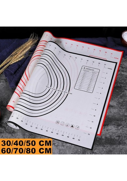 60X50 cm Siyah Kaymaz Silikon Pişirme Mat Isıya Dayanıklı Masa Mat Pad Yapışmaz Yoğurma Hamur Mat Pasta Fırın Tepsisi Pizza Hamur Makinesi (Yurt Dışından)