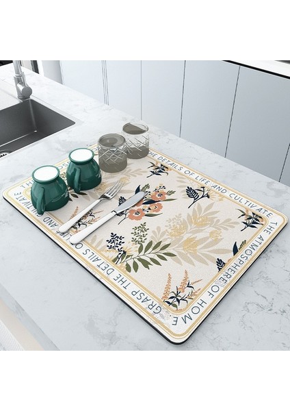 Turuncu 30X40 cm Mat Leke Emici Bulaşık Kurutma Mat Mutfak Tezgahı-Kahve Bar Aksesuarları Kahve Makinesi Pot Espresso Makinesi Rafı Altında (Yurt Dışından)