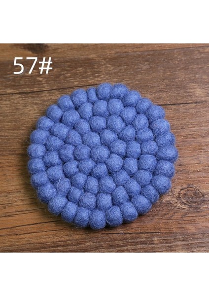 Mavi 10 cm Sevimli Yuvarlak Yün Keçe Bardak Placemats Potholders Yaratıcı Hediyeler ve Hediyelik Eşya Ev Ekran Çekim Sahne (Yurt Dışından)