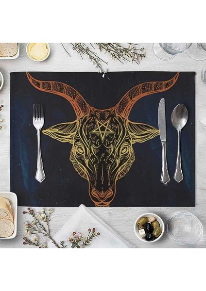 837 42X32 cm Mandala Güneş ve Ay Desen Placemat Hippi Siyah Pamuk Keten Masa Paspasları 42X32 Iskandinav Batı Placemat Fincan Paspaslar Içecek Coaster (Yurt Dışından)