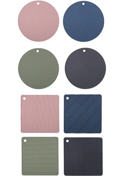 Mavi Yuvarlak Mat 1 Adet 1 Adet Silikon Petek Servis Altlığı Silikon Isıya Dayanıklı Masa Mat Yuvarlak ve Kare Coaster Kaymaz Mutfak Tencere Kase Mat (Yurt Dışından)