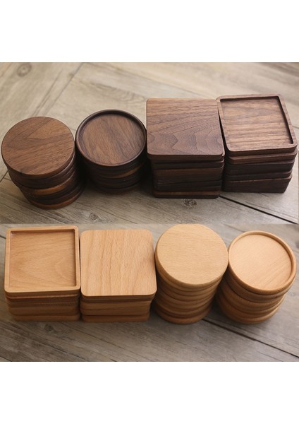 Kayın Yuvarlak-2 1 Adet 1 Adet Katı Ceviz Ahşap Bardak Altlığı Yuvarlak Kare Kayın Ahşap Bardak Altlığı Dayanıklı Isıya Dayanıklı Çay Kahve Fincan Altlığı Placemats (Yurt Dışından)