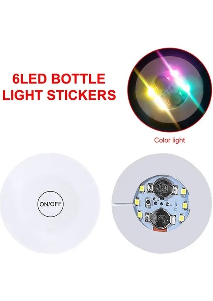 6 LED Renkli 6 cm 1 Adet Şişe Bardak Işıkları LED Bar Light Up Coaster Çıkartmalar Içecekler Için Bardak Şarap Likör Şişesi Coaster Atmosfer Işığı (Yurt Dışından)