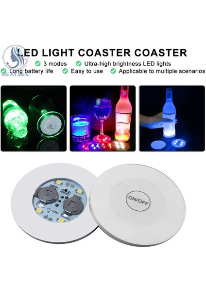 6 LED Renkli 6 cm 1 Adet Şişe Bardak Işıkları LED Bar Light Up Coaster Çıkartmalar Içecekler Için Bardak Şarap Likör Şişesi Coaster Atmosfer Işığı (Yurt Dışından)