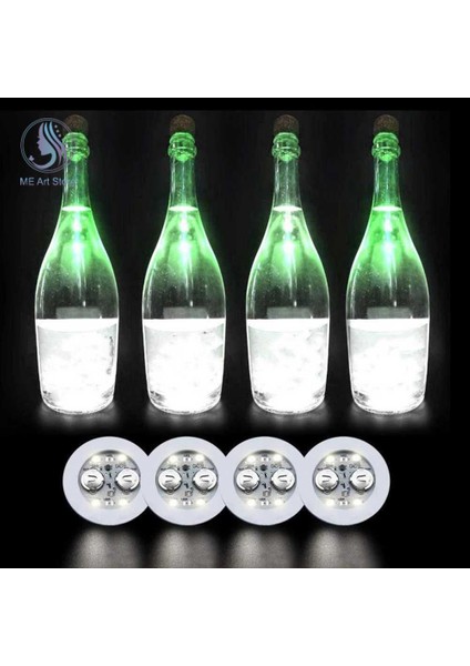 6 LED Renkli 6 cm 1 Adet Şişe Bardak Işıkları LED Bar Light Up Coaster Çıkartmalar Içecekler Için Bardak Şarap Likör Şişesi Coaster Atmosfer Işığı (Yurt Dışından)