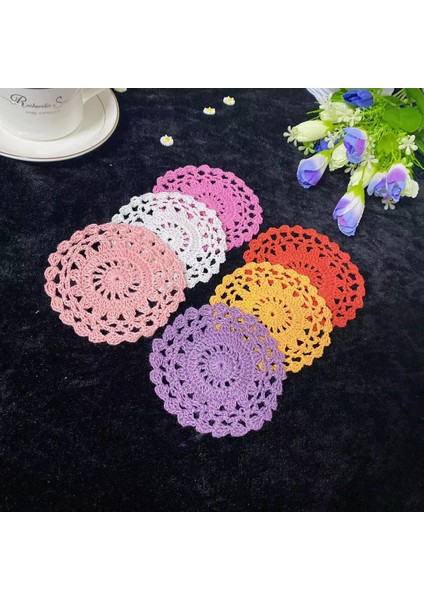 Sarı Yuvarlak 10CM 10CM Yeni Yuvarlak Pamuk Yemek Masası Yer Mat Pad Kumaş Tığ Placemat Bardak Kupa Düğün Çay Altlığı El Yapımı Içecek Bardak Altlığı Peçete Mutfak (Yurt Dışından)