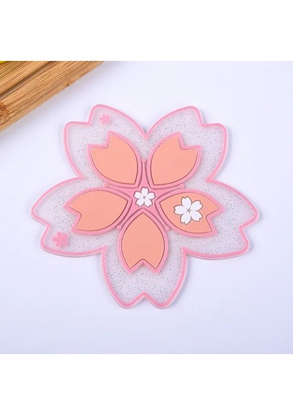 Sakura Coaster 19.5 cm Kiraz Çiçeği Coaster Kawaii Japonya Tarzı Sakura Bardak Kahve Fincanları Için Kaymaz Masa Placemat Çay Süt Kupa Ev Dekorları (Yurt Dışından)