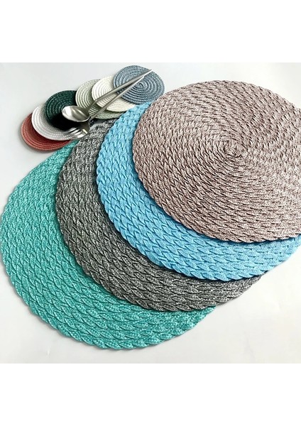 V Yuvarlak 38 cm 1 Adet Pp Yemek Masası Mat Dokuma Placemat Ped Isıya Dayanıklı Kaseler Kahve Fincanları Coaster Sofra Mat Ev Mutfak Parti Kaynağı (Yurt Dışından)