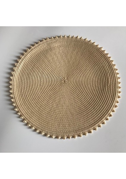 F Yuvarlak 35CM Yuvarlak Örgü Placemat Masa Paspasları Basit Stil Yemek Peçete Pedleri Kaymaz Isıya Dayanıklı Coaster Yastık Mutfak Parti Dekorasyon (Yurt Dışından)