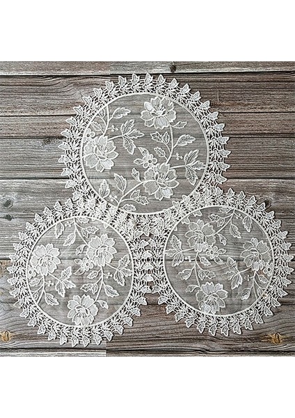 Beyaz 6 Yuvarlak 20 cm Yenı Gül Çiçek Dantel Yuvarlak Nakış Masa Yer Mat Noel Düğün Pedi Çay Kahve Placemat Fincan Tabak Altlığı Bardak Altlığı Peçete Mutfak (Yurt Dışından)