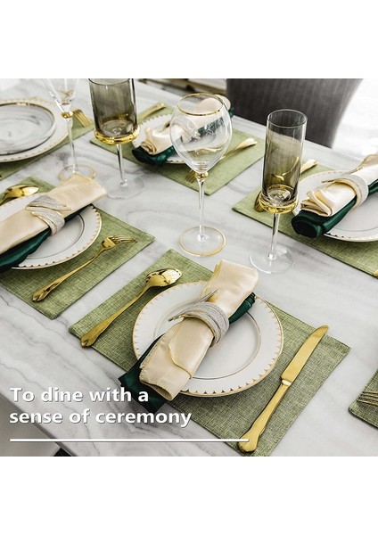 Mavi 4 Adet Placemat Set 4/6 Yıkanabilir Yer Paspasları Placemats Isıya Dayanıklı Sahte Keten Çuval Bezi Placemat Yemek Masası Mutfak Masa Paspasları (Yurt Dışından)