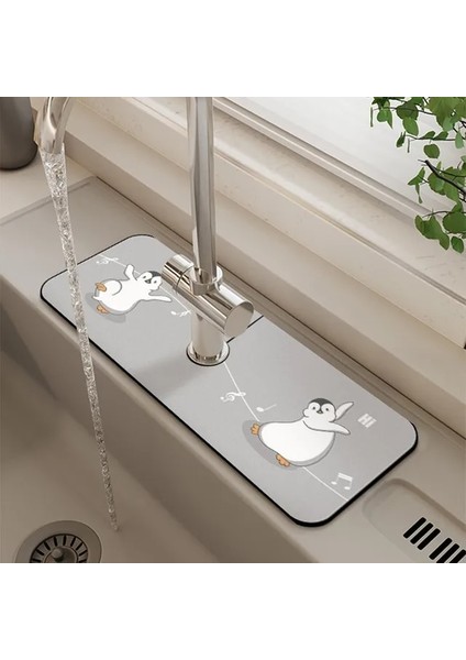 15 38X13 cm Klasik Lavabo Musluğu Drenaj Pedi Masa Mat Tuvalet Diatom Çamur Emici Ped Kaymaz Anti-Küf Mat Mutfak Tezgahı Yemek Için (Yurt Dışından)