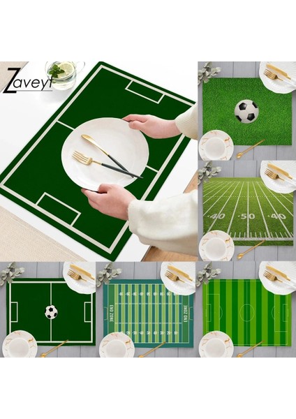 LE1340 32X42CM Futbol Sahası Servis Matları Futbol Oyunu Strateji Taktikleri Son Bölge Touchdown Spor Yarışması Tema Keten Servis Altlıkları Yemek Masası (Yurt Dışından) fiyatları