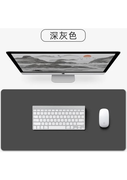 Koyu Gery 100X50 cm Büyük Boy Ofis Masası Koruyucu Mat Pu Deri Su Geçirmez Mouse Pad Masaüstü Klavye Masa Pedi Oyun Mousepad Pc Aksesuarları (Yurt Dışından)