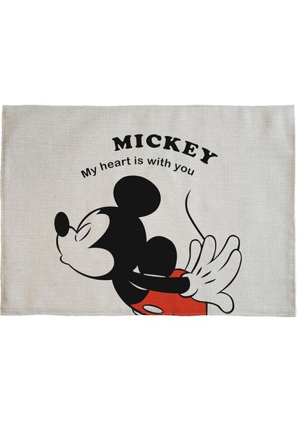 Pm-02 Dikdörtgen 46CMX33CM Mickey Mouse Baskı Mutfak Servis Altlığı Disney Yemek Pişirme Paspasları Batı Pedi Pamuk Keten Bardak Altlığı Kase Isıya Dayanıklı Mat (Yurt Dışından)