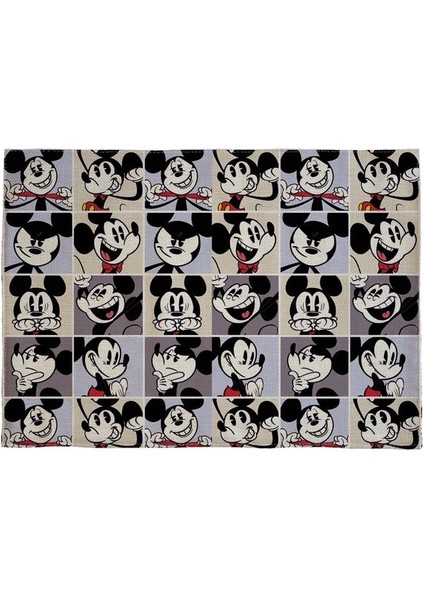 Pm-12 Dikdörtgen 46CMX33CM Mickey Mouse Baskı Mutfak Servis Altlığı Disney Yemek Pişirme Paspasları Batı Pedi Pamuk Keten Bardak Altlığı Kase Isıya Dayanıklı Mat (Yurt Dışından)