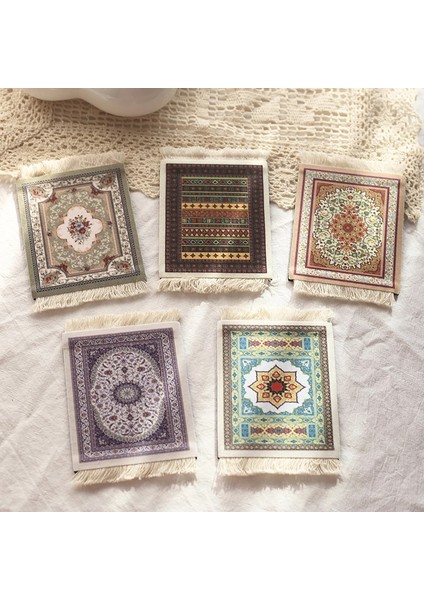 Stil 2 9X11 cm El Yapımı Bohem Püskül Masa Mat Ins Farsça Retro Kaymaz Yemek Masası Mat Mutfak Aksesuarları Dekorasyon Ev Ped Coaster (Yurt Dışından)