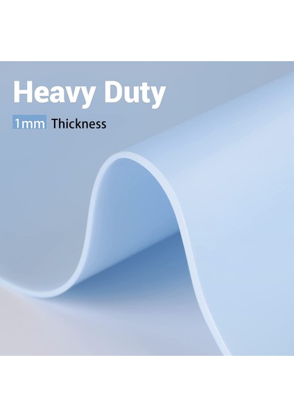 Açık Mavi 90X50CM Masa Mat Yemek Silikon Servis Altlığı Sıcak Ped 1mm Kalınlık Masa Örtüsü Masa Koruyucu Pişirme Mat Kaymaz Mutfak Masası Süslemeleri (Yurt Dışından)