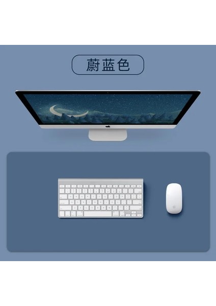 Blue2 90X45 cm Büyük Boy Ofis Masası Koruyucu Mat Pu Deri Su Geçirmez Mouse Pad Masaüstü Klavye Masa Pedi Oyun Mousepad Pc Aksesuarları (Yurt Dışından)