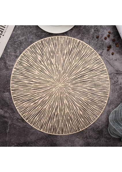 Altın 4 Adet 6/4 Adet Yuvarlak Placemats Restoran Içi Boş Pvc Dekorasyon Yemek Matı Anti-Sıcak Yemek Masası Hattı Mat Biftek Tabağı Ped (Yurt Dışından)