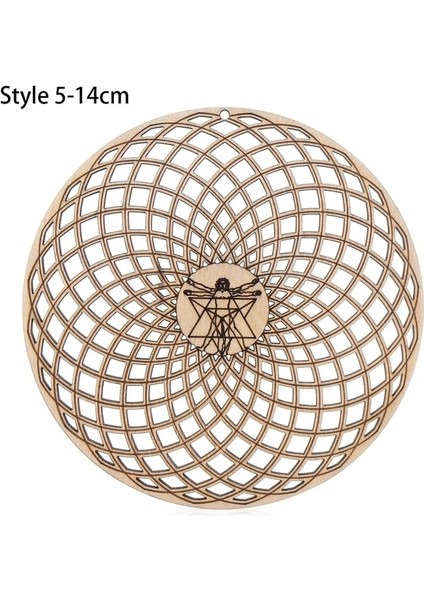 Stil 5-14CM Gösterisi Olarak 1 Adet Çakra Yaşam Çiçeği Doğal Sembol 7 Çeşit Ahşap Yuvarlak Kenar Daire Oyma Bardak Altlığı Taş Kristal Seti Dıy Dekor (Yurt Dışından)